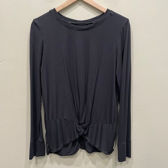 Zella Women's Black Twisted Hem Long Sleeve Top - Size: Large - Picture 1 of 6